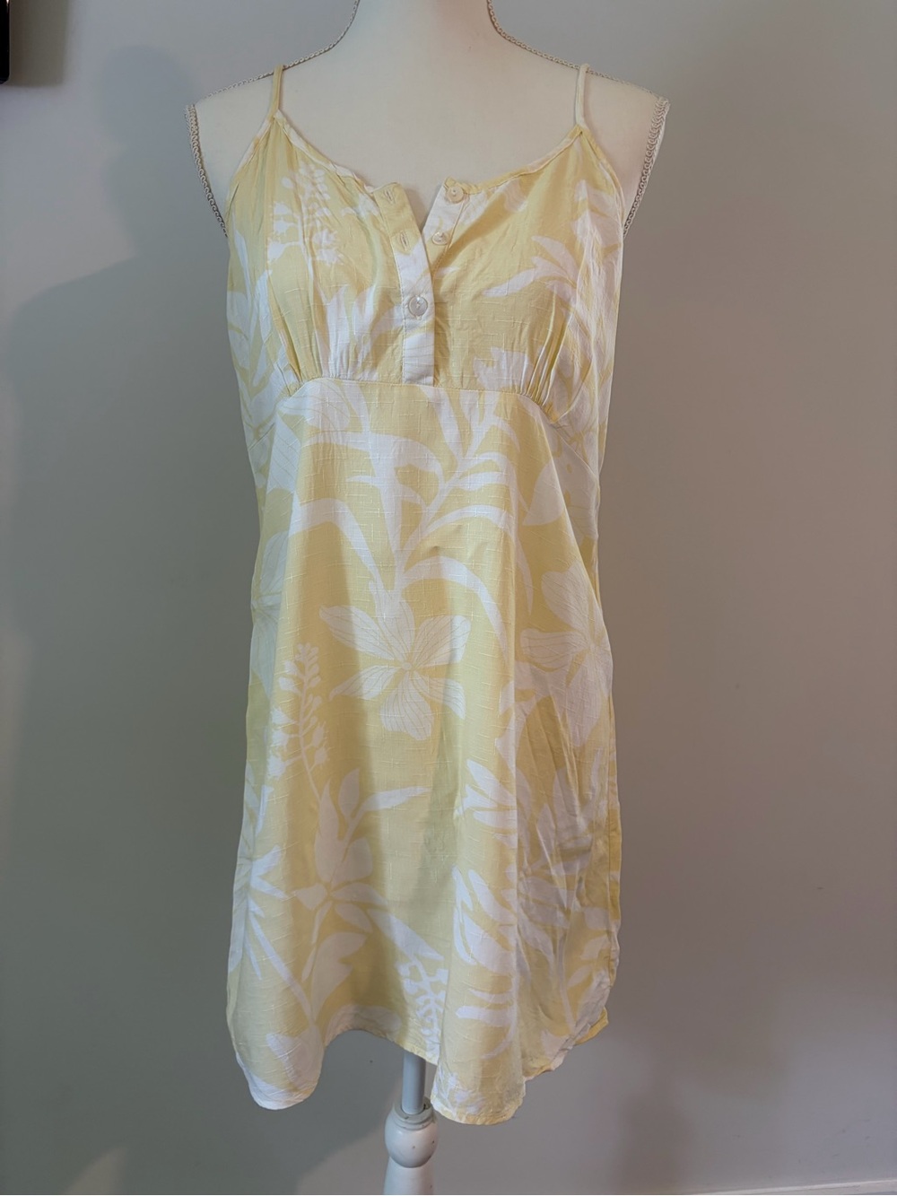 Yellow Floral Spaghetti-Strap Swim Coverup